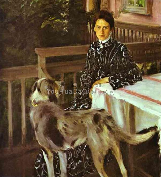Portrait of Julia Kustodieva, nee Proshinskaya (1880-1942), the Artist's Wife - 鲍里斯·克斯托依列夫
